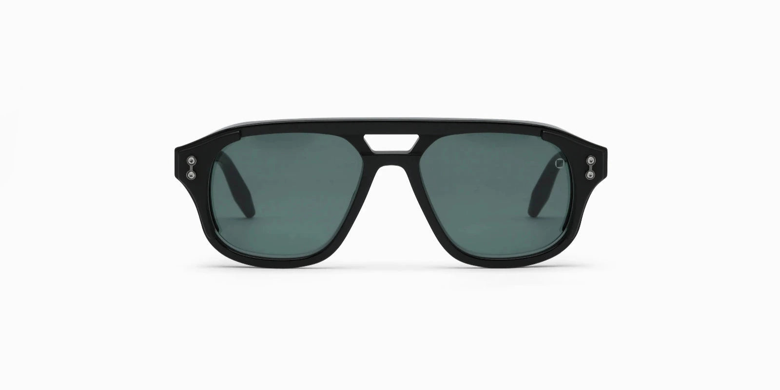 AKONI Phoenix - Black w/ Matte Black - Black Rhodium - Deep Emerald Green Lenses