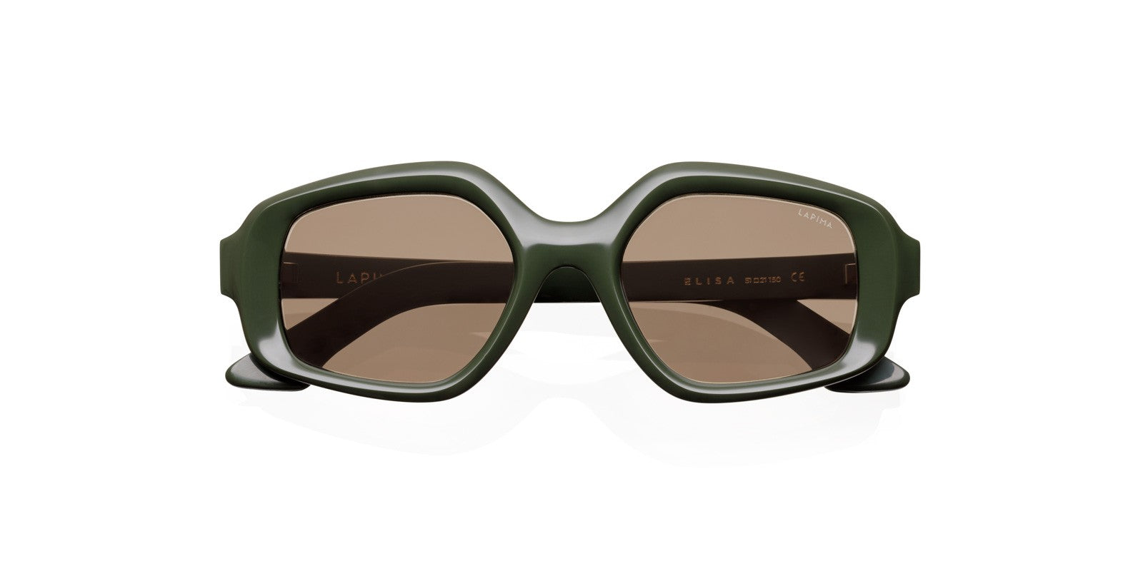 LAPIMA ELISA MILITAR SOLID SUNGLASSES - Green Acetate