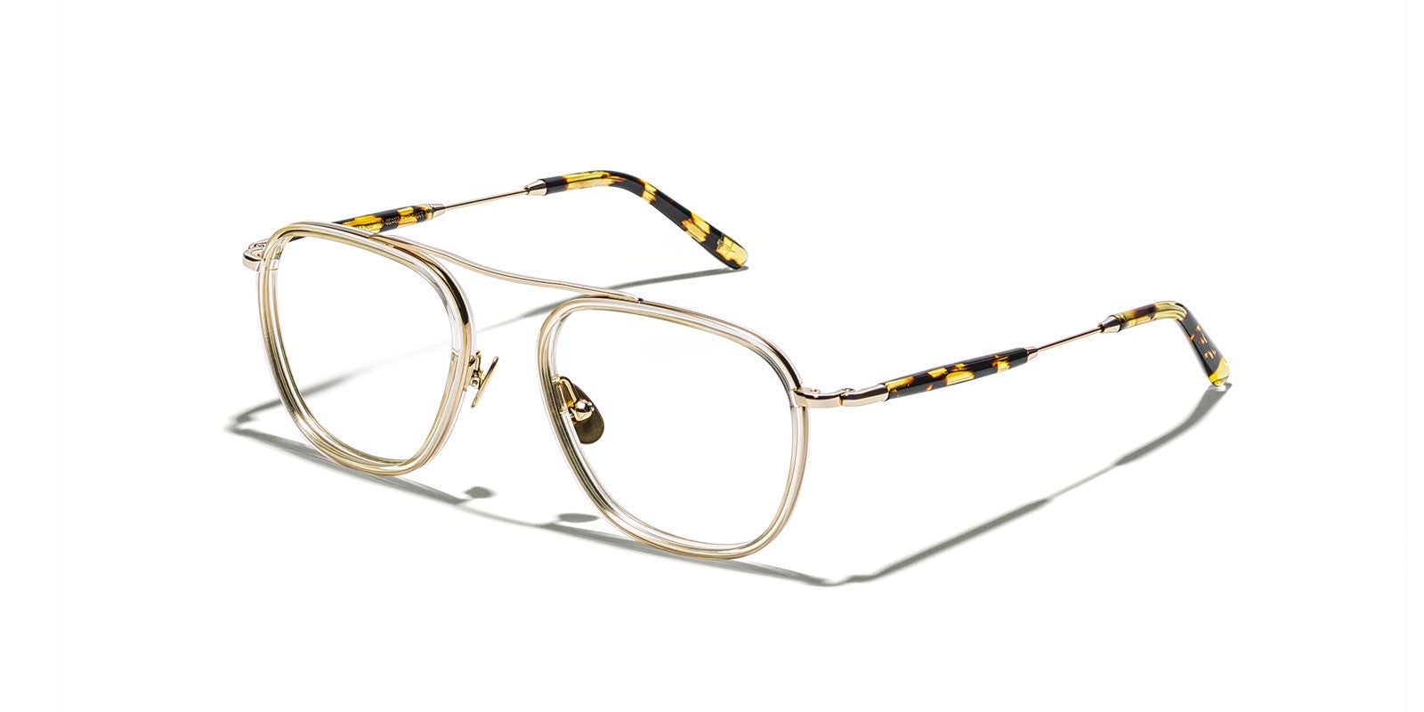 MOSCOT FANAGLE CITRON TORTOISE GOLD OPTICAL - Gold Metal