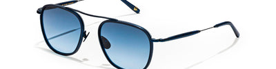 MOSCOT FANAGLE NAVY DENIM BLUE - Blue Metal