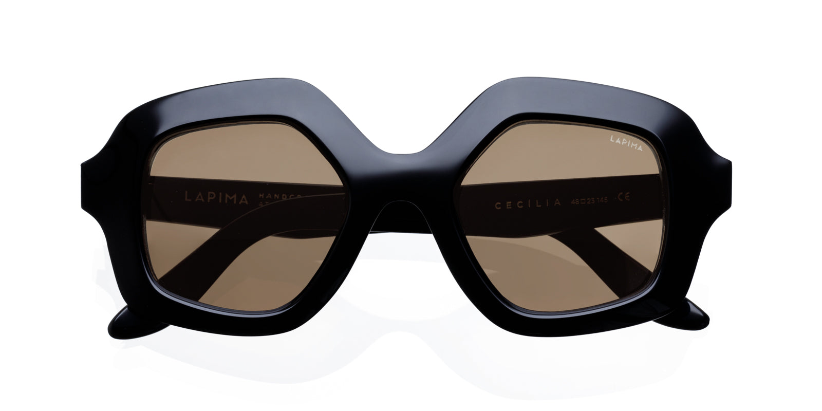 LAPIMA CECILIA BLACK SOLID SUNGLASSES - Black Acetate