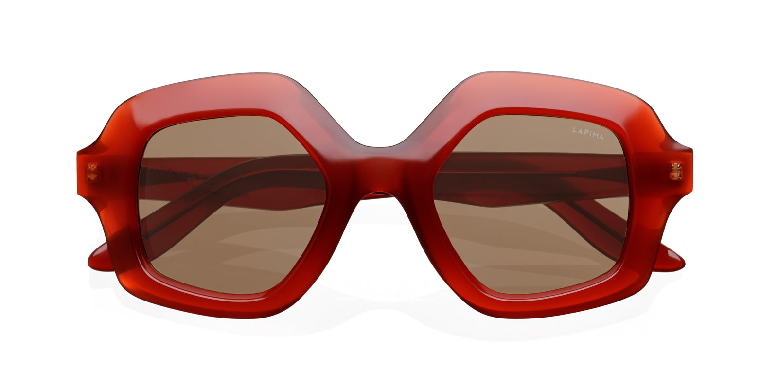 LAPIMA CECILIA RED SOLID SUNGLASSES - Red Acetate