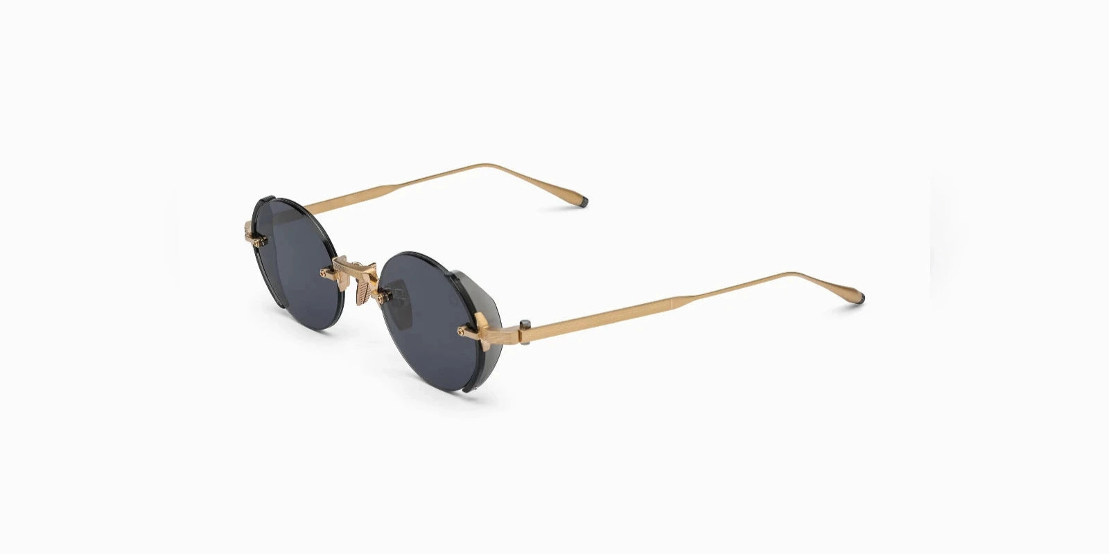 AKONI Jupiter - Brushed 12k Gold - Crystal Black Acetate sideshield