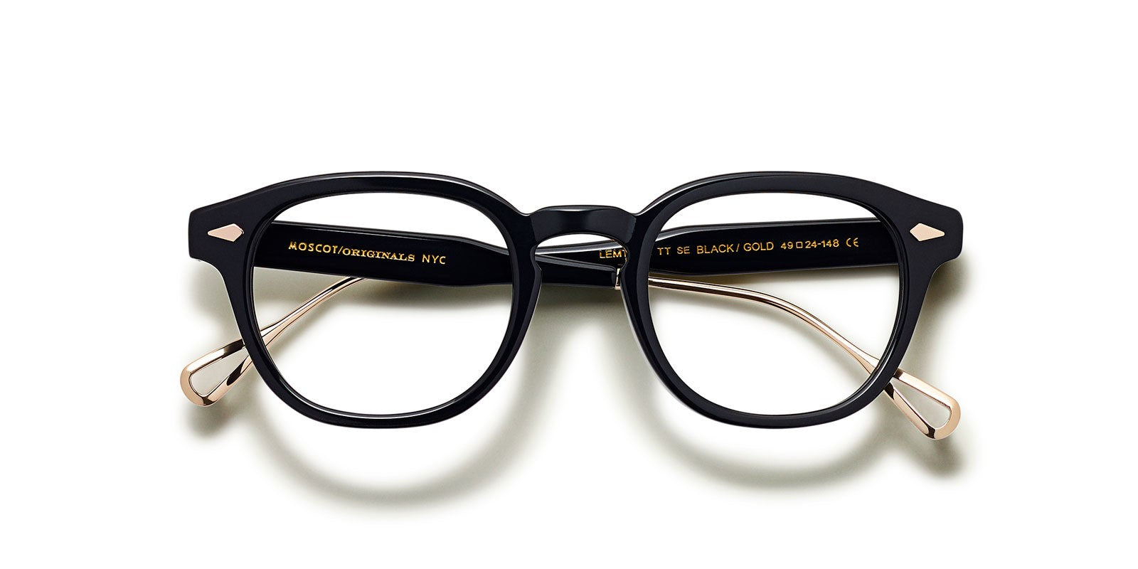 MOSCOT LEMTOSH TT OPTICAL BLACK GOLD - Black Acetate/Metal