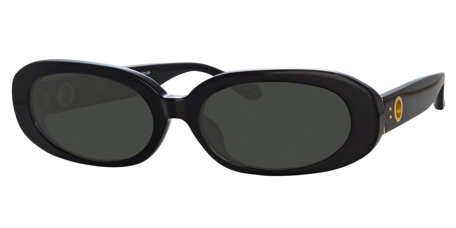 LINDA FARROW CARA SUNGLASSES BLACK - Black Acetate