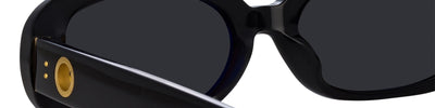 LINDA FARROW CARA SUNGLASSES BLACK - View 4