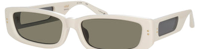 LINDA FARROW TALITA RECTANGULAR WHITE - White Acetate