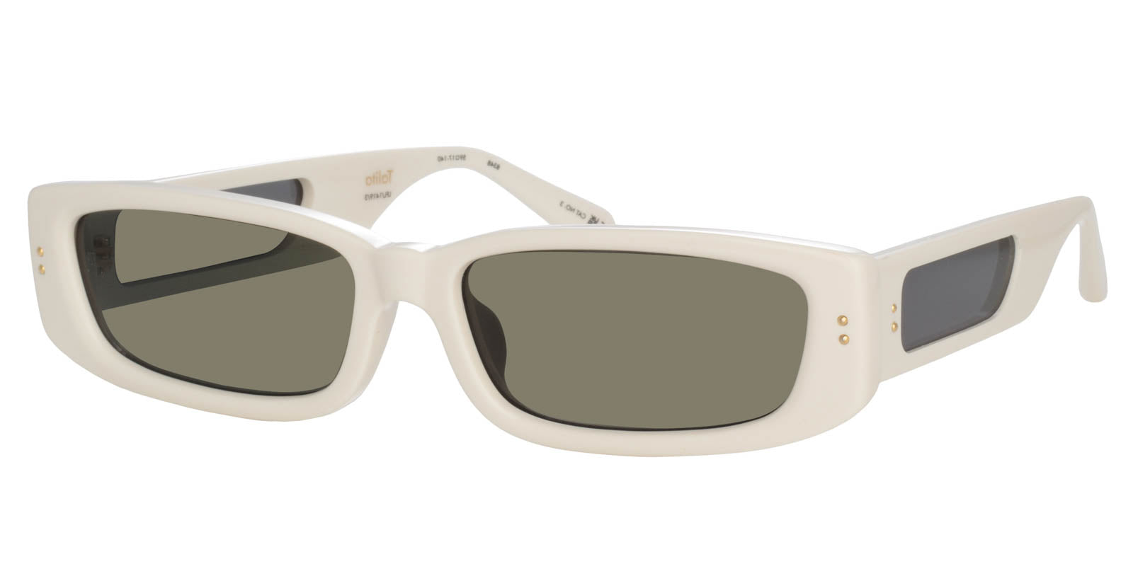 LINDA FARROW TALITA RECTANGULAR WHITE - White Acetate