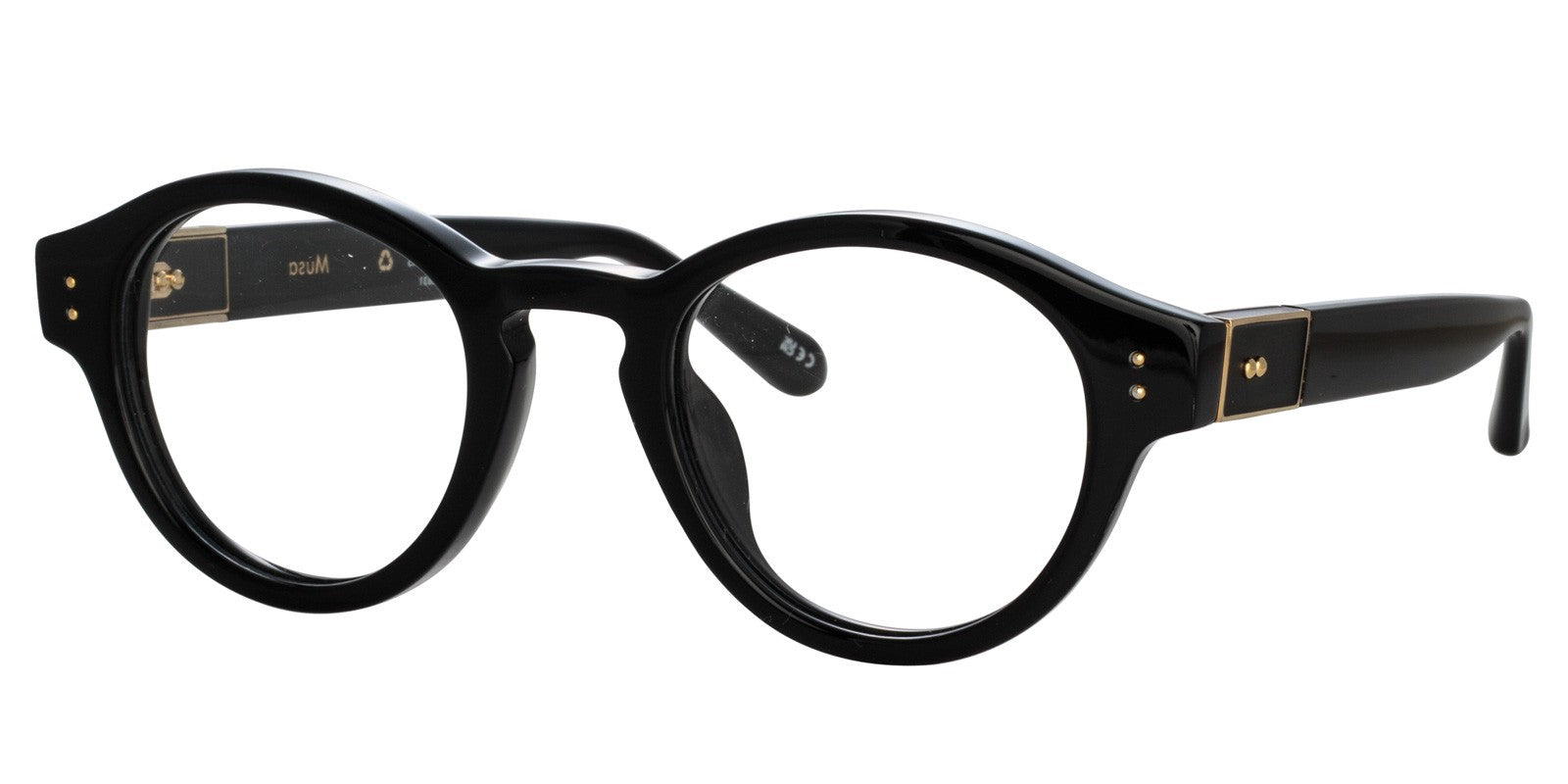 LINDA FARROW MUSA FRAMES ROUND BLACK - Black Acetate