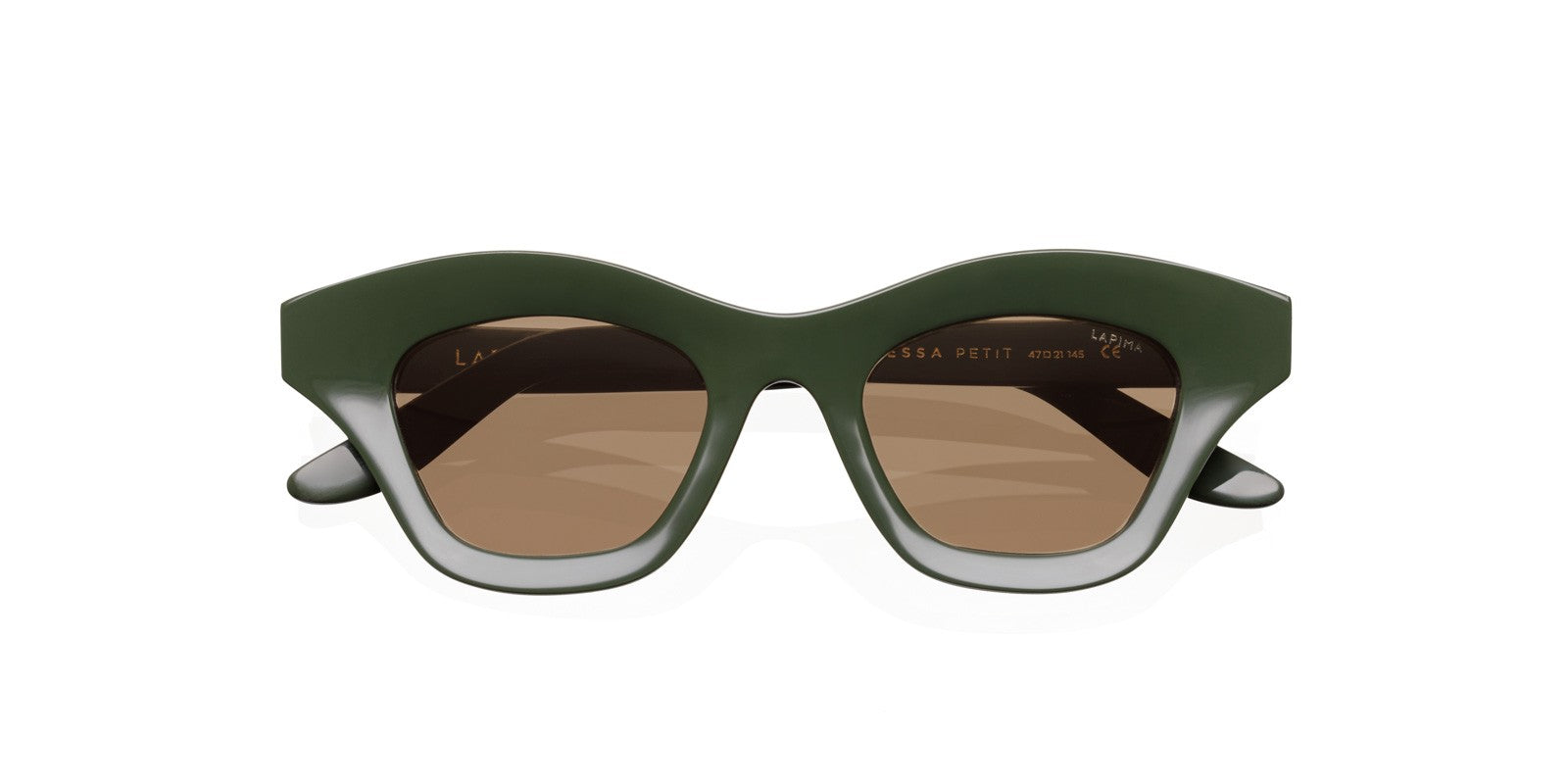 LAPIMA TESSA PETIT MILITAR SOLID SUNGLASSES - Green Acetate